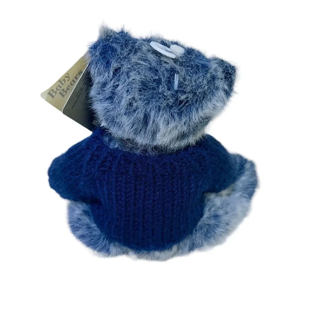 Dakin Bear Plush VTG 2000 Baby Patrice Blue‎ Grey Stuffed Animal 10” Sweater